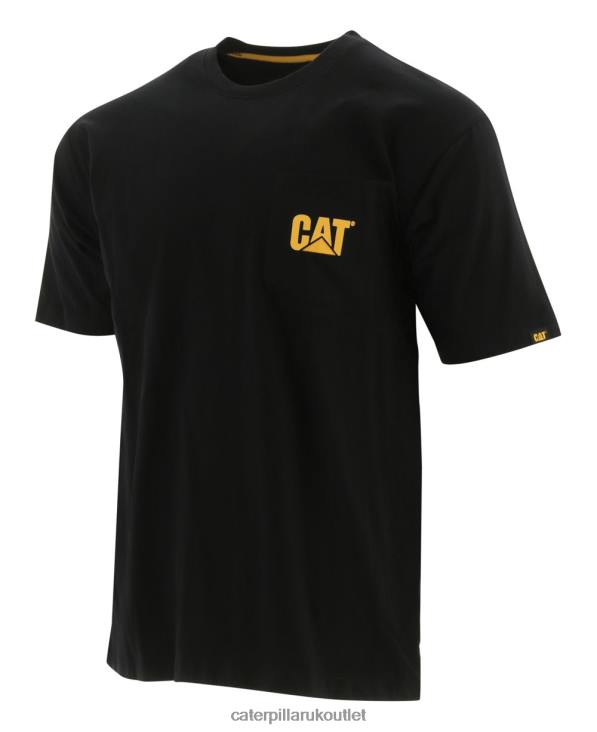 Men BLACK Caterpillar Trademark Pocket Tee 48T8234