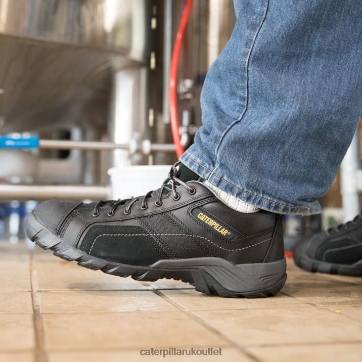 Men Black Caterpillar Argon Composite Toe Work Shoe 48T890