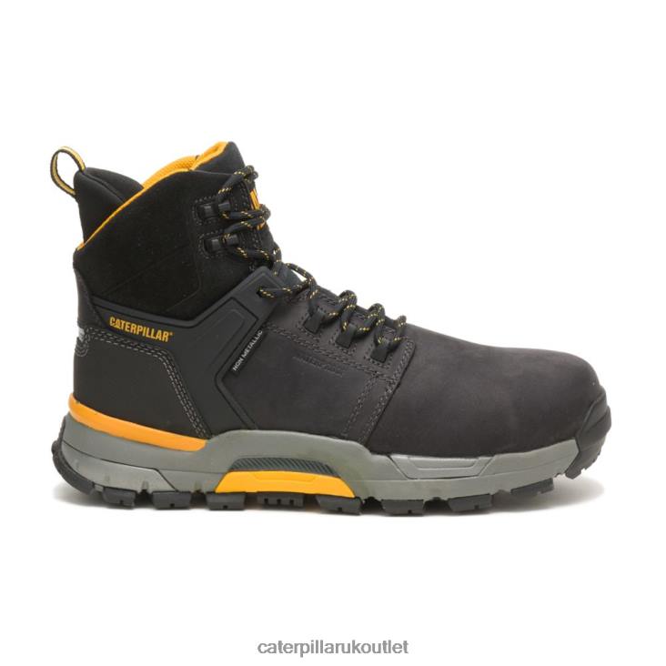 Men Black Caterpillar Cat Edge Waterproof Nano Toe Work Boot 48T873