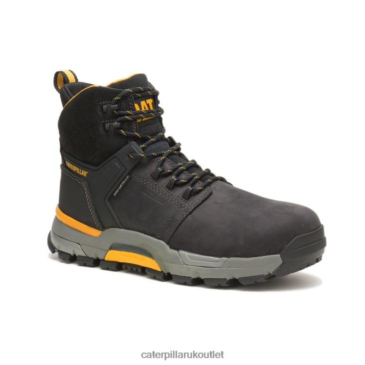 Men Black Caterpillar Cat Edge Waterproof Nano Toe Work Boot 48T873