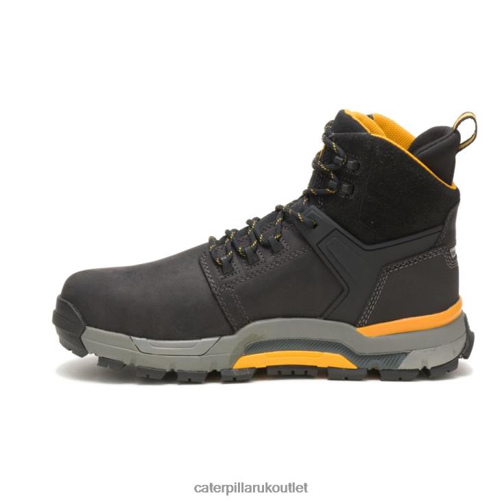 Men Black Caterpillar Cat Edge Waterproof Nano Toe Work Boot 48T873
