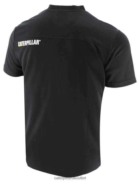 Men Black Caterpillar Coolmax Short Sleeve Tee 48T8218