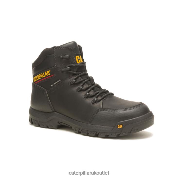 Men Black Caterpillar Resorption Waterproof Composite Toe Work Boot 48T850