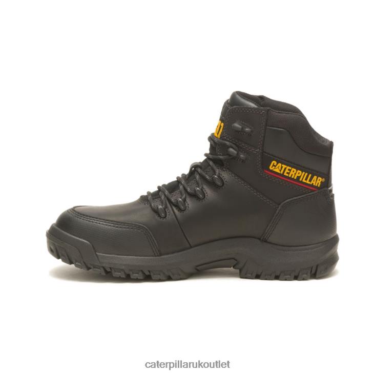 Men Black Caterpillar Resorption Waterproof Composite Toe Work Boot 48T850