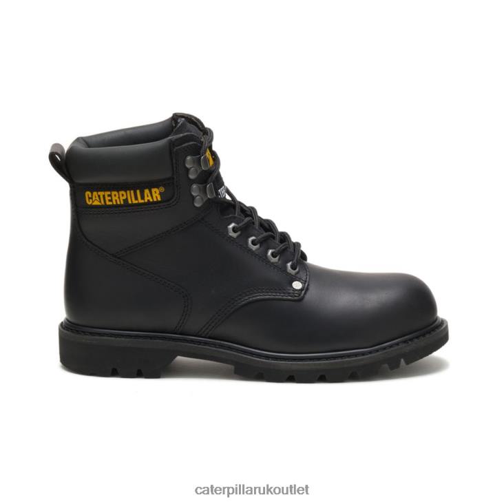 Men Black Caterpillar Second Shift Steel Toe Work Boot 48T817