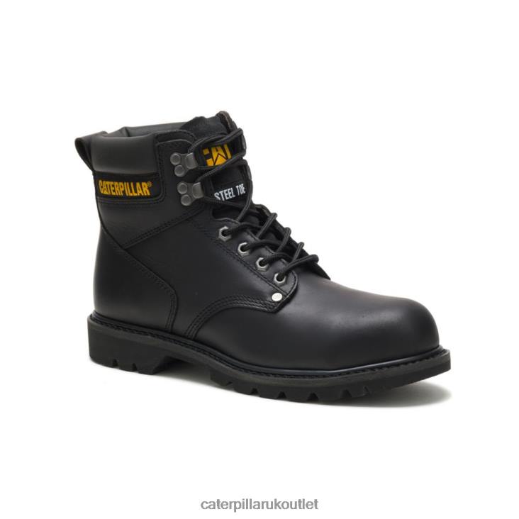 Men Black Caterpillar Second Shift Steel Toe Work Boot 48T817
