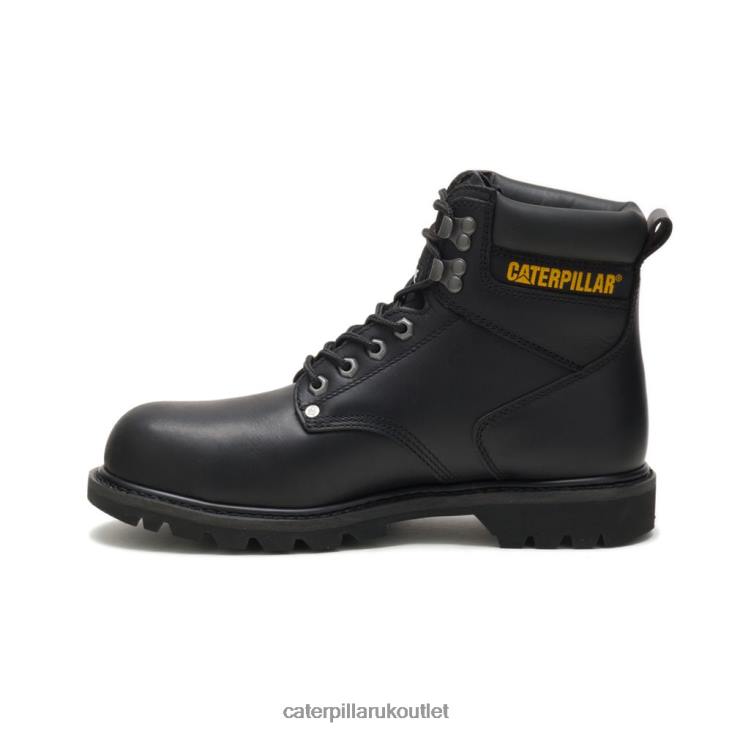 Men Black Caterpillar Second Shift Steel Toe Work Boot 48T817
