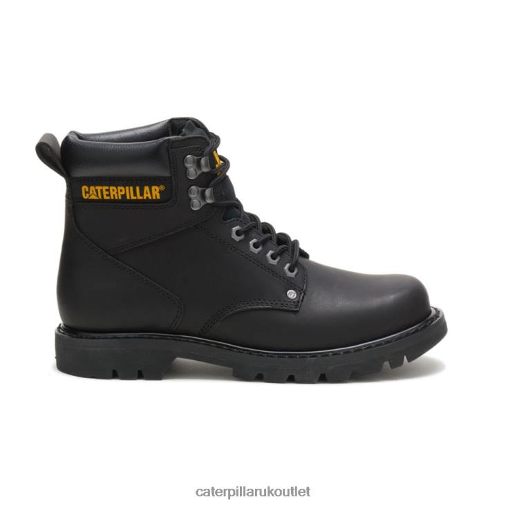 Men Black Caterpillar Second Shift Work Boot 48T815