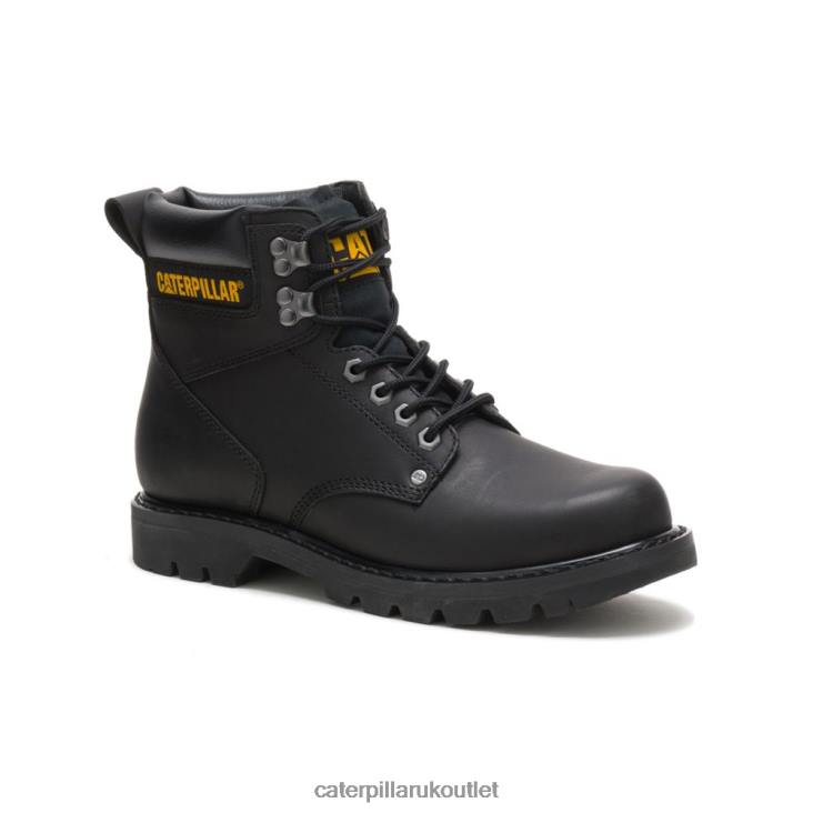 Men Black Caterpillar Second Shift Work Boot 48T815
