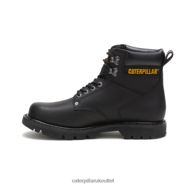 Men Black Caterpillar Second Shift Work Boot 48T815