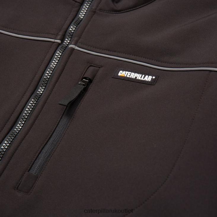 Men Black Caterpillar Soft Shell Jacket 48T8116