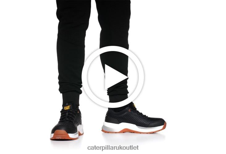 Men Black Caterpillar Streamline 20 Composite Toe Work Shoe 48T899