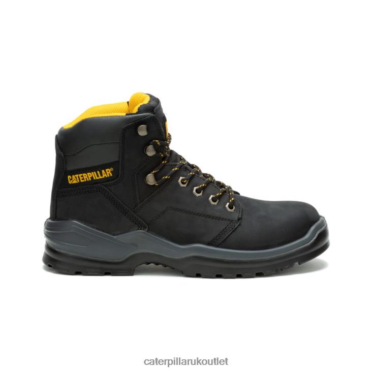 Men Black Caterpillar Striver Steel Toe Work Boot 48T861