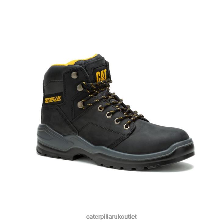 Men Black Caterpillar Striver Steel Toe Work Boot 48T861