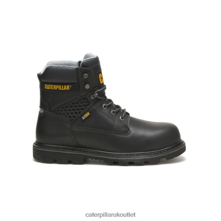 Men Black Caterpillar Structure Cool Composite Toe Work Boot 48T870