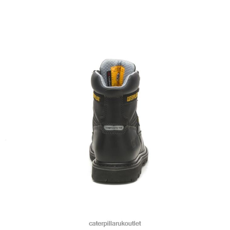 Men Black Caterpillar Structure Cool Composite Toe Work Boot 48T870