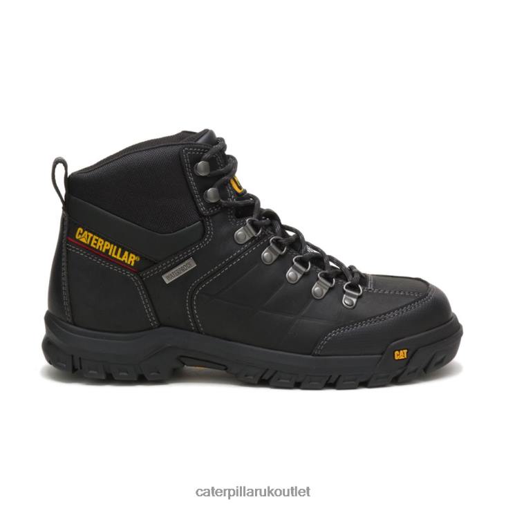 Men Black Caterpillar Threshold Waterproof Steel Toe Work Boot 48T810