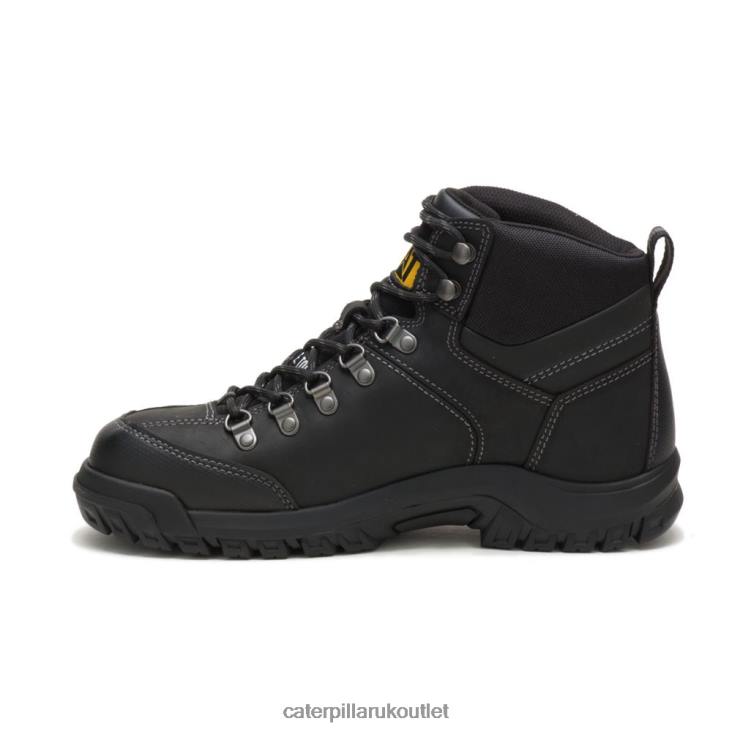 Men Black Caterpillar Threshold Waterproof Steel Toe Work Boot 48T810