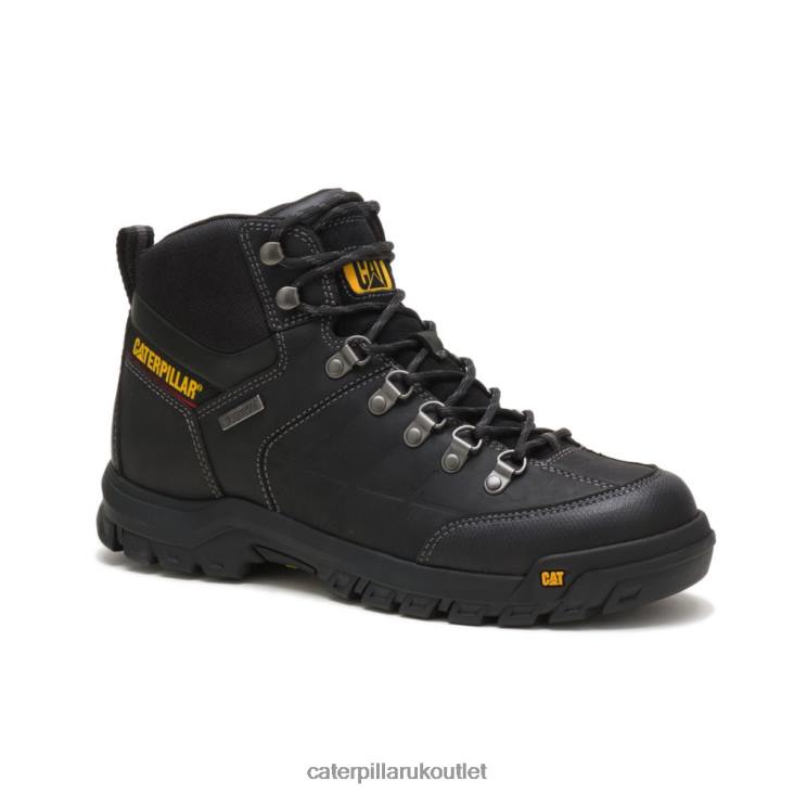 Men Black Caterpillar Threshold Waterproof Work Boot 48T89