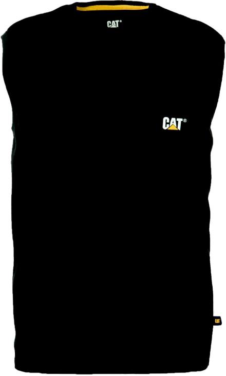 Men Black Caterpillar Trademark Sleeveless Pocket Tee 48T8229