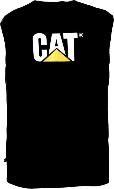 Men Black Caterpillar Trademark Sleeveless Pocket Tee 48T8229
