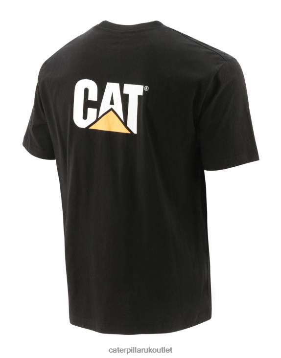 Men Black Caterpillar Trademark Tee 48T8212