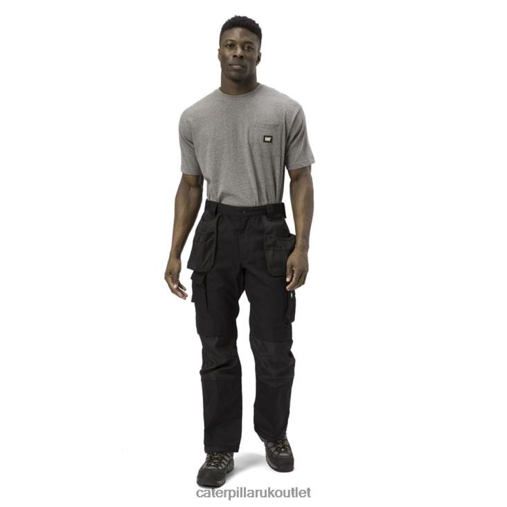 Men Black Caterpillar Trademark Trouser 48T8246