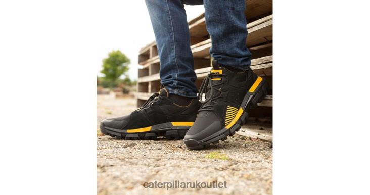 Men Black/Cat Yellow Caterpillar Raider Sport Sneaker 48T8145