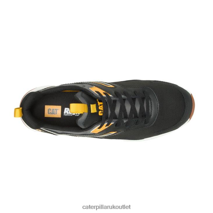Men Black/Cat Yellow Caterpillar Streamline Runner Carbon Composite Toe Work Shoe 48T882