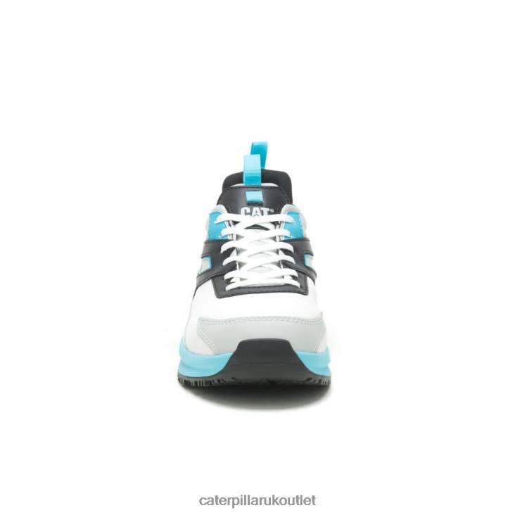 Men Bright White/Blue Caterpillar Streamline Runner Carbon Composite Toe Work Shoe 48T883