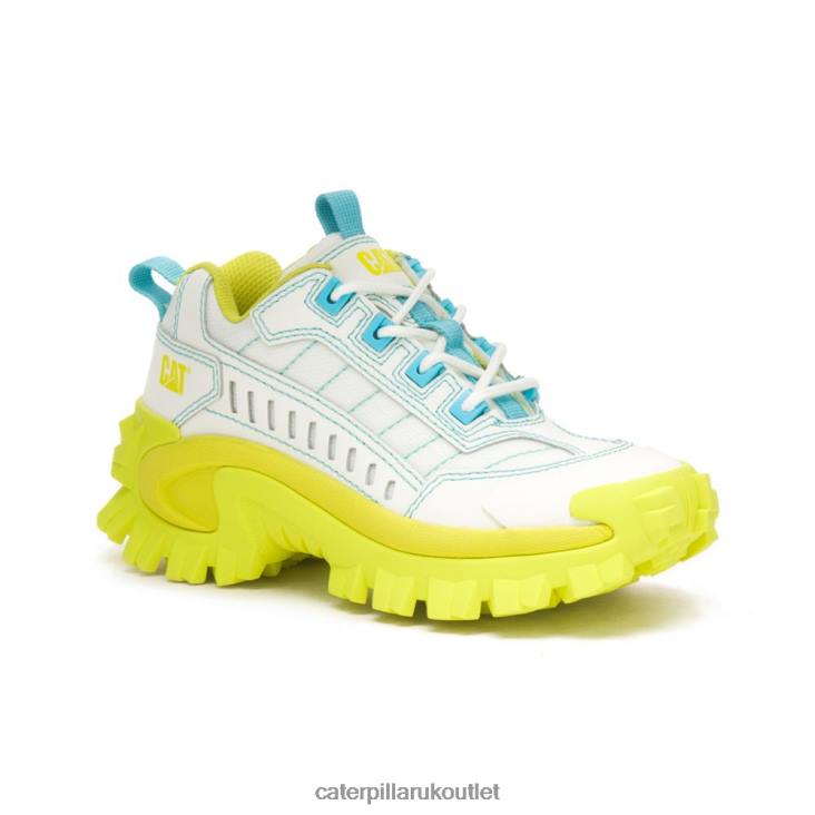 Men Bright White/Pale Lime Yellow Caterpillar Intruder Supercharged Shoe 48T8121
