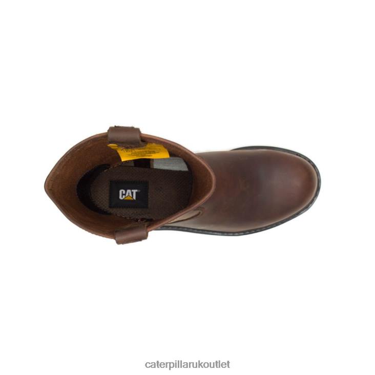 Men Brown Caterpillar Revolver Steel Toe Work Boot 48T827