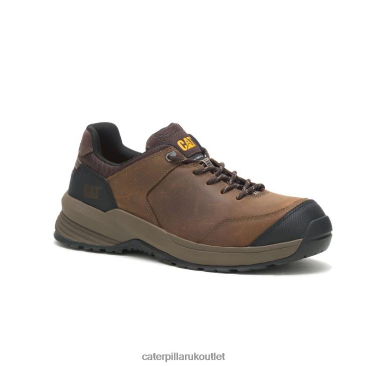 Men Clay Caterpillar Streamline 20 Leather Composite Toe Work Shoe 48T895