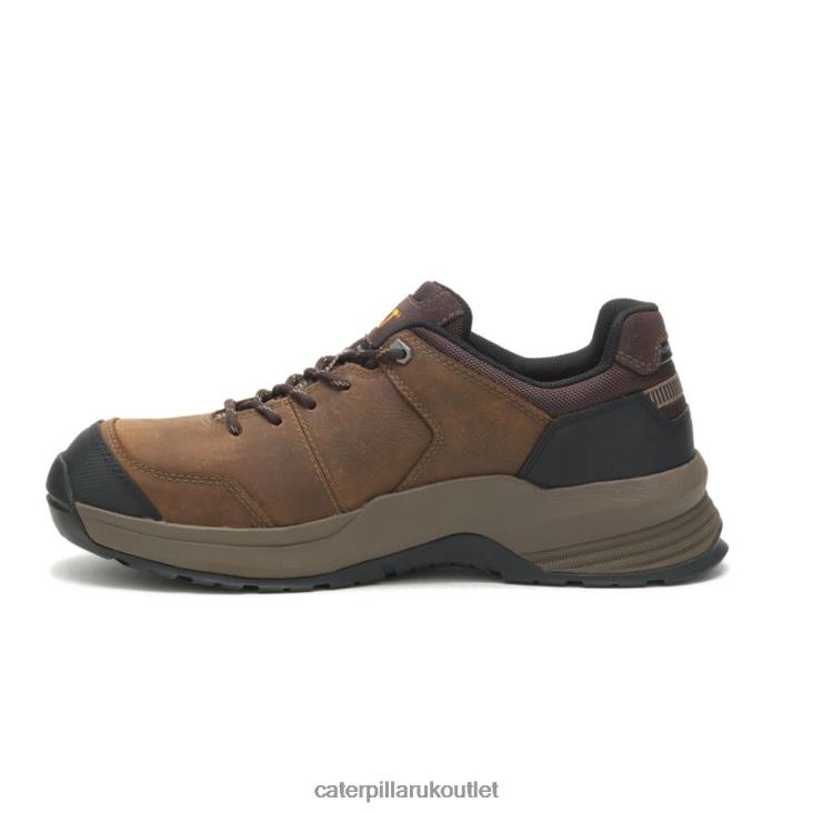 Men Clay Caterpillar Streamline 20 Leather Composite Toe Work Shoe 48T895