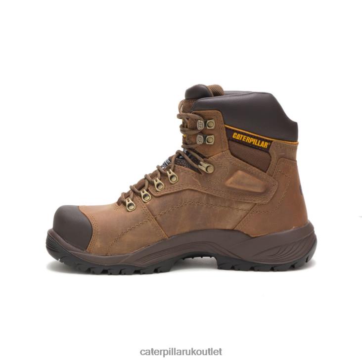 Men Dark Beige Caterpillar Diagnostic Hi Waterproof Thinsulate Steel Toe Work Boot 48T842