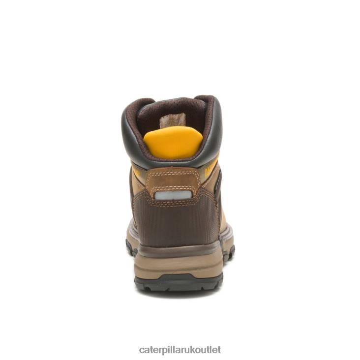 Men Dark Beige Caterpillar Excavator Superlite Waterproof Soft Toe Work Boot 48T859