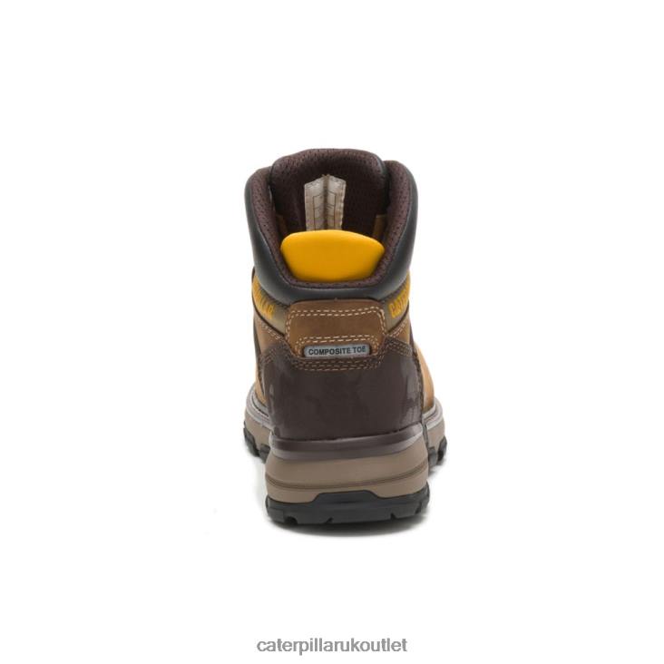 Men Dark Biege Caterpillar Excavator Superlite Waterproof Carbon Composite Toe Work Boot 48T837