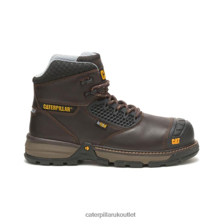 Men Dark Brown Caterpillar Excavator Superlite Cool Carbon Composite Toe Work Boot 48T847