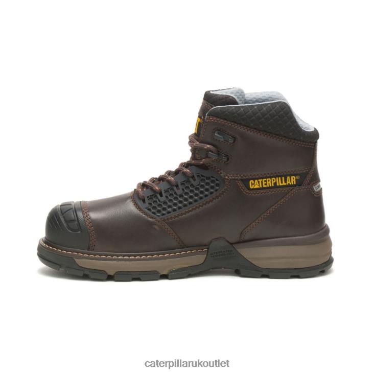 Men Dark Brown Caterpillar Excavator Superlite Cool Carbon Composite Toe Work Boot 48T847