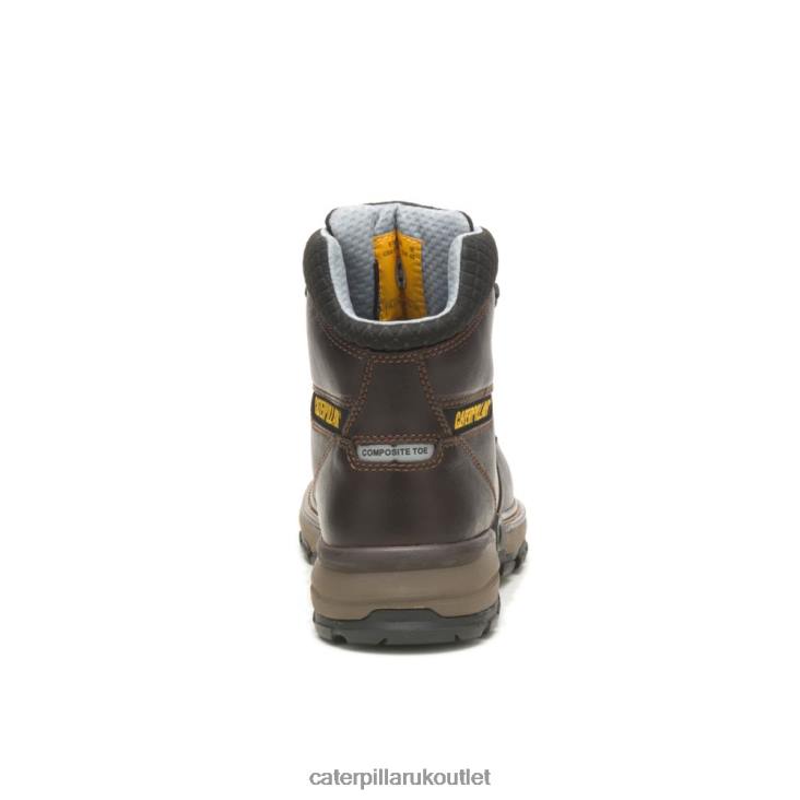 Men Dark Brown Caterpillar Excavator Superlite Cool Carbon Composite Toe Work Boot 48T847