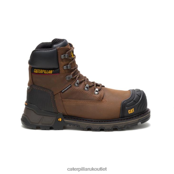 Men Dark Brown Caterpillar Excavator XL 6 Waterproof Composite Toe Work Boot 48T826