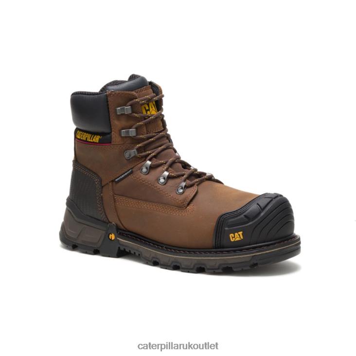 Men Dark Brown Caterpillar Excavator XL 6\ Waterproof Composite Toe Work Boot 48T826
