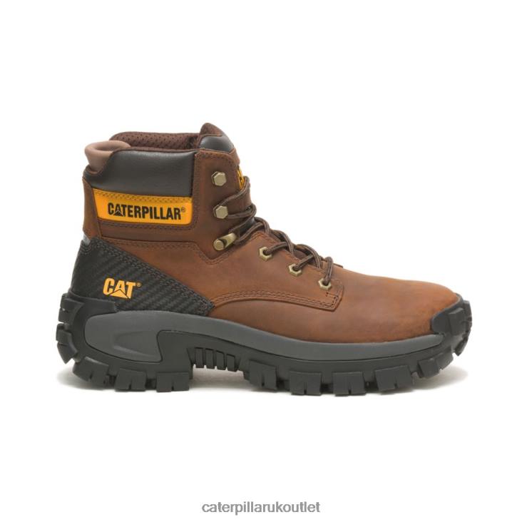 Men Dark Brown Caterpillar Invader Hi Steel Toe Work Boot 48T87