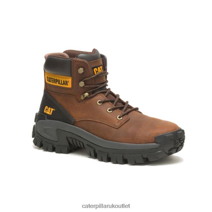 Men Dark Brown Caterpillar Invader Hi Steel Toe Work Boot 48T87