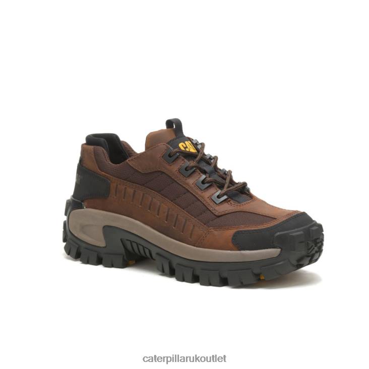 Men Dark Brown Caterpillar Invader Steel Toe Work Shoe 48T879
