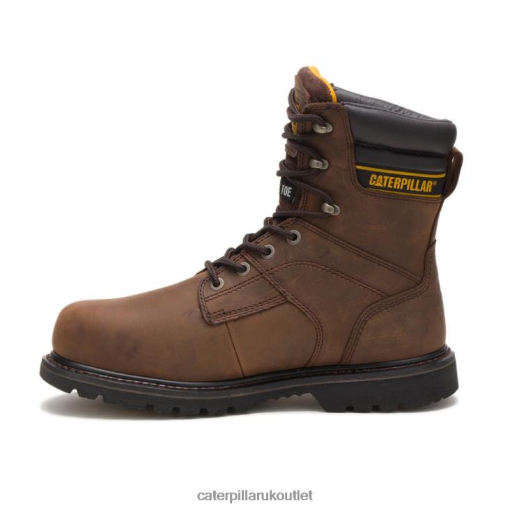 Men Dark Brown Caterpillar Salvo 8\ Waterproof Steel Toe Thinsulate Work Boot 48T868