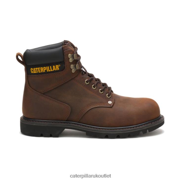 Men Dark Brown Caterpillar Second Shift Steel Toe Work Boot 48T816