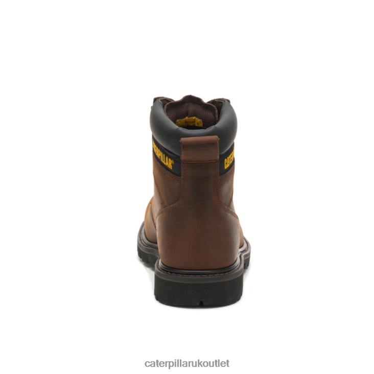 Men Dark Brown Caterpillar Second Shift Steel Toe Work Boot 48T816