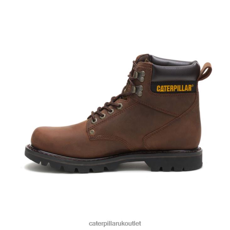 Men Dark Brown Caterpillar Second Shift Work Boot 48T812