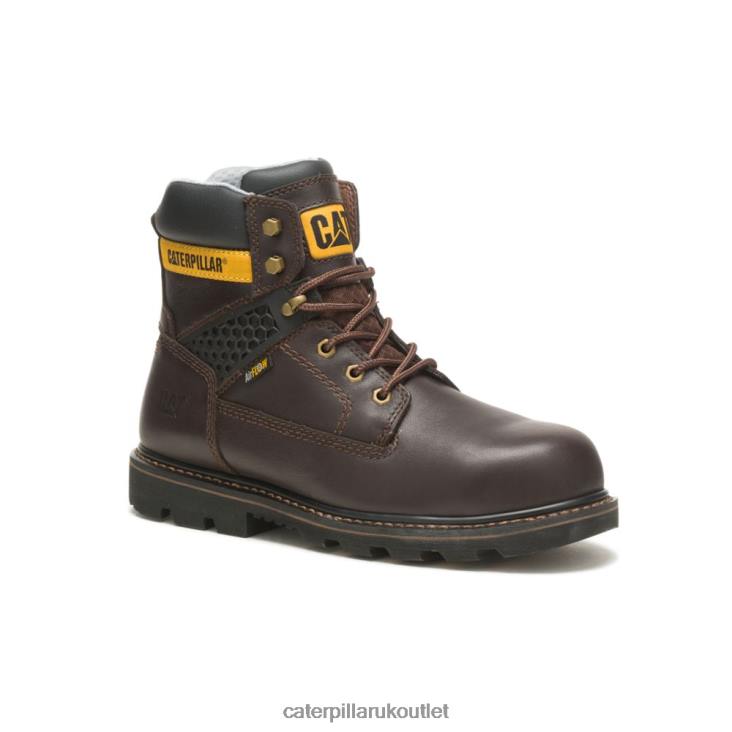 Men Dark Brown Caterpillar Structure Cool Composite Toe Work Boot 48T871